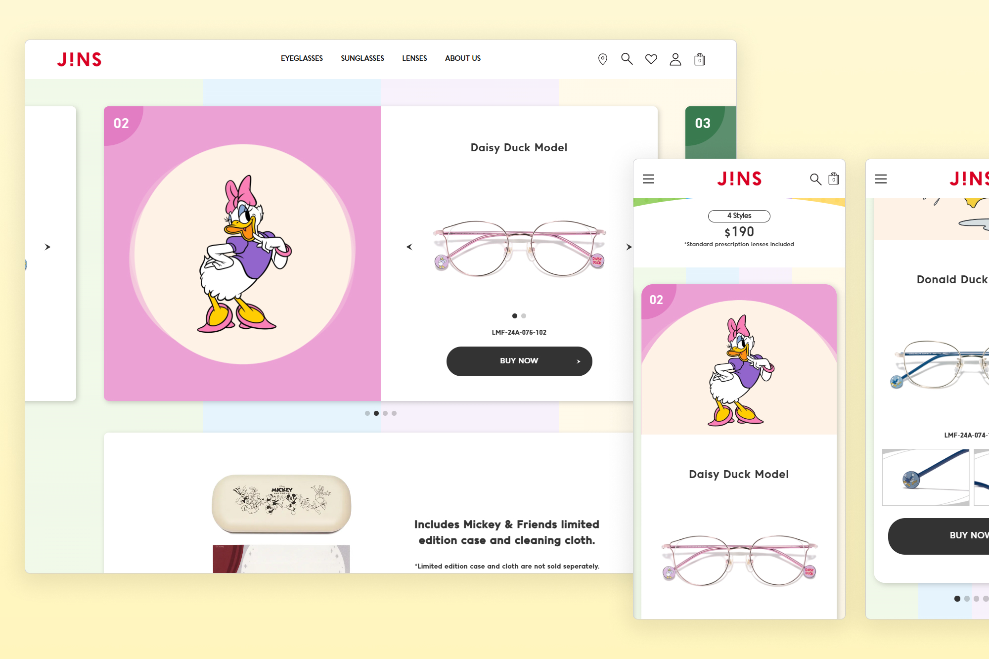 JINS x Disney Mickey & Friends landing page