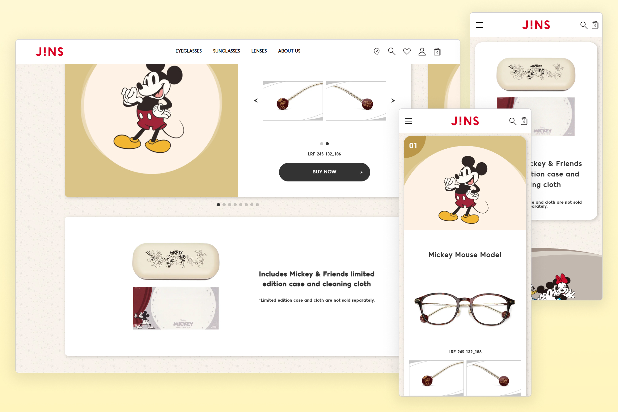 JINS x Disney Mickey & Friends landing page