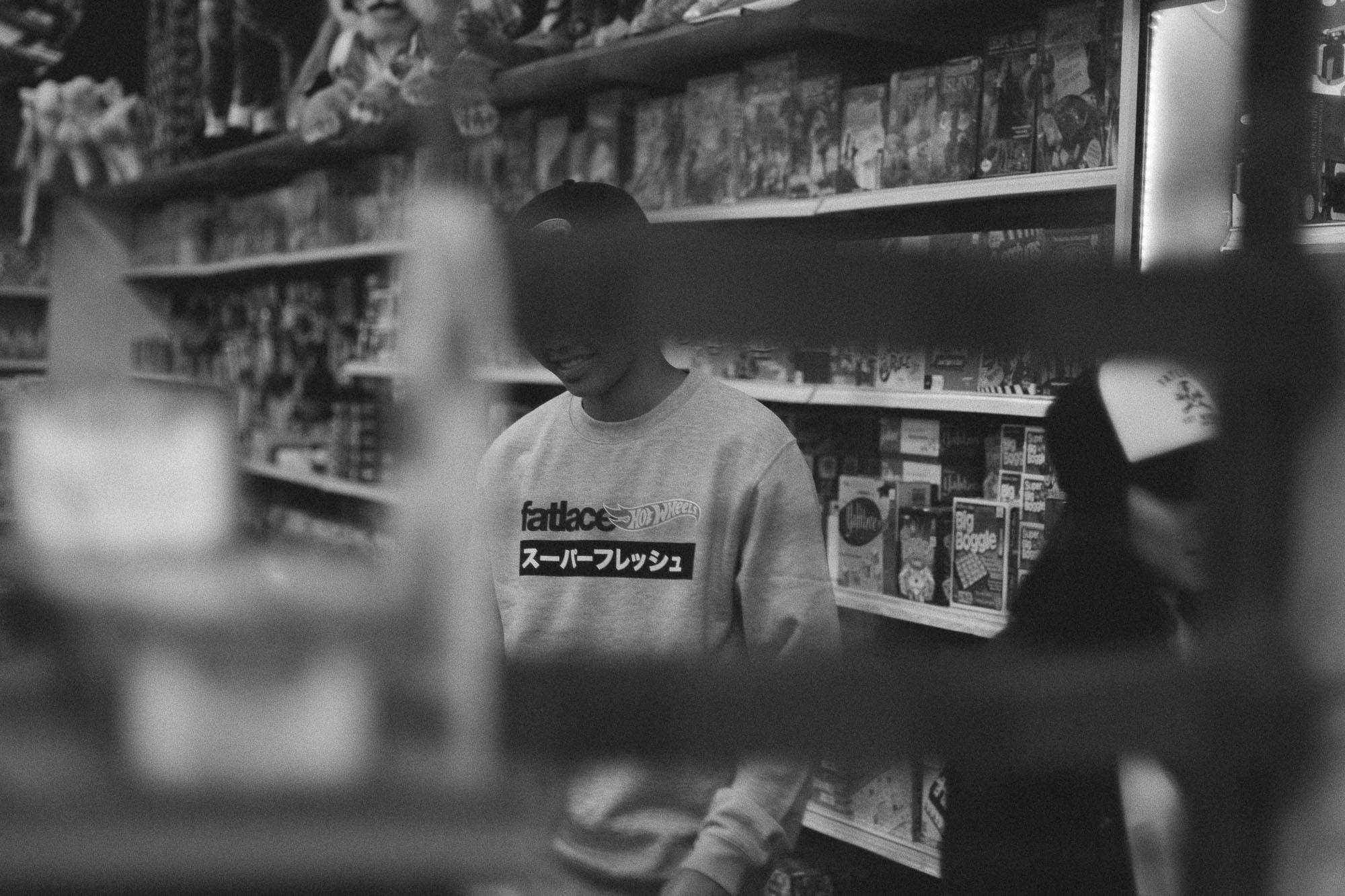 Fatlace Hot Wheels Crewneck black and white photo