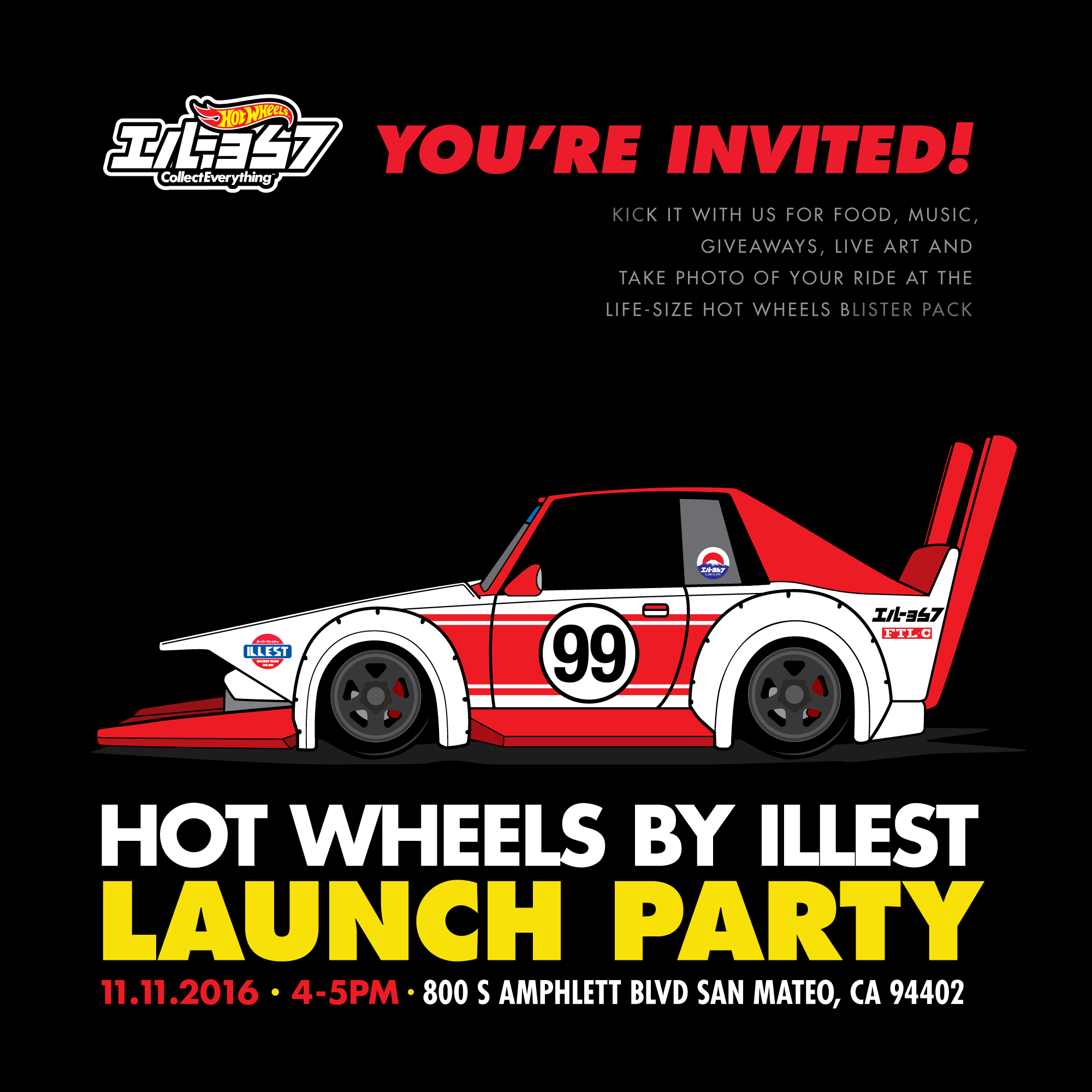 Hot Wheels Launch Party Invite Graphic