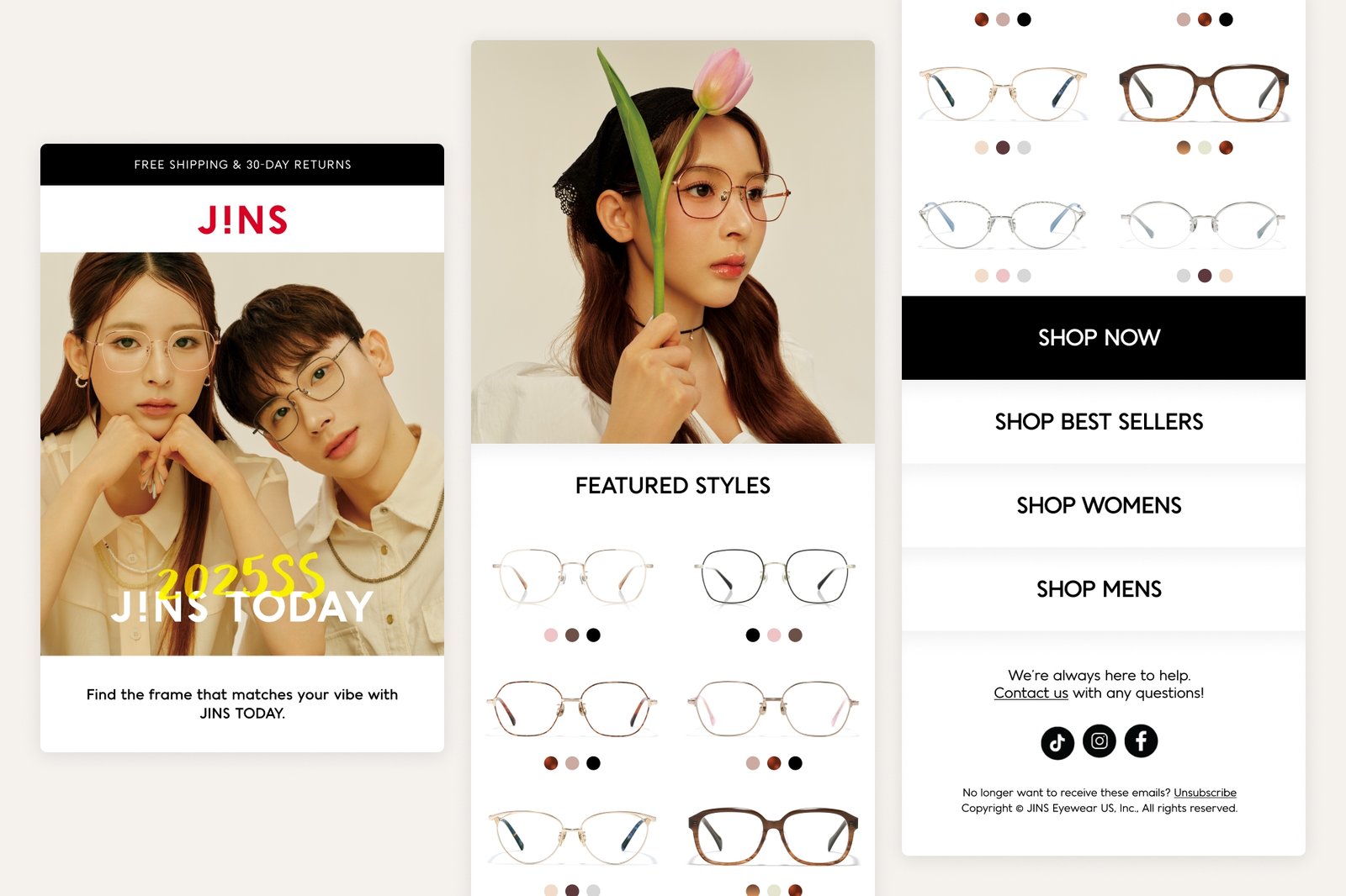 JINS TODAY: 2025 Spring/Summer Collection email campaign