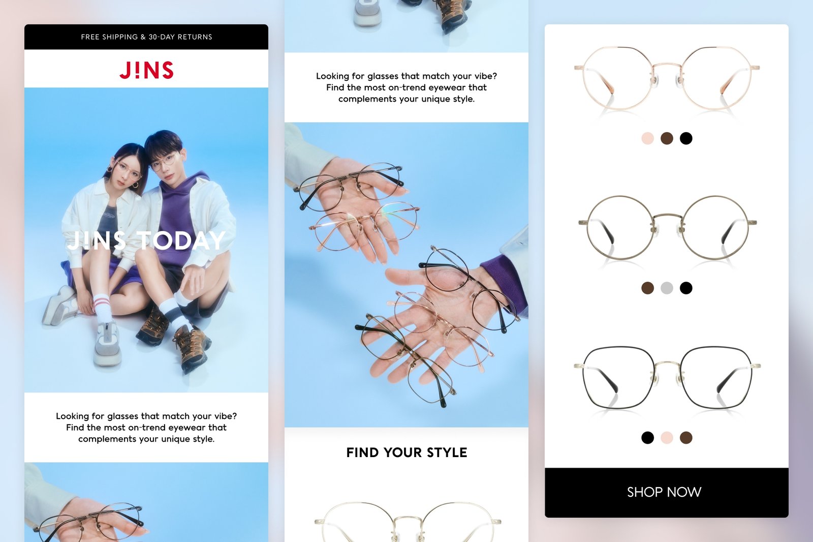 JINS TODAY Collection email campaign