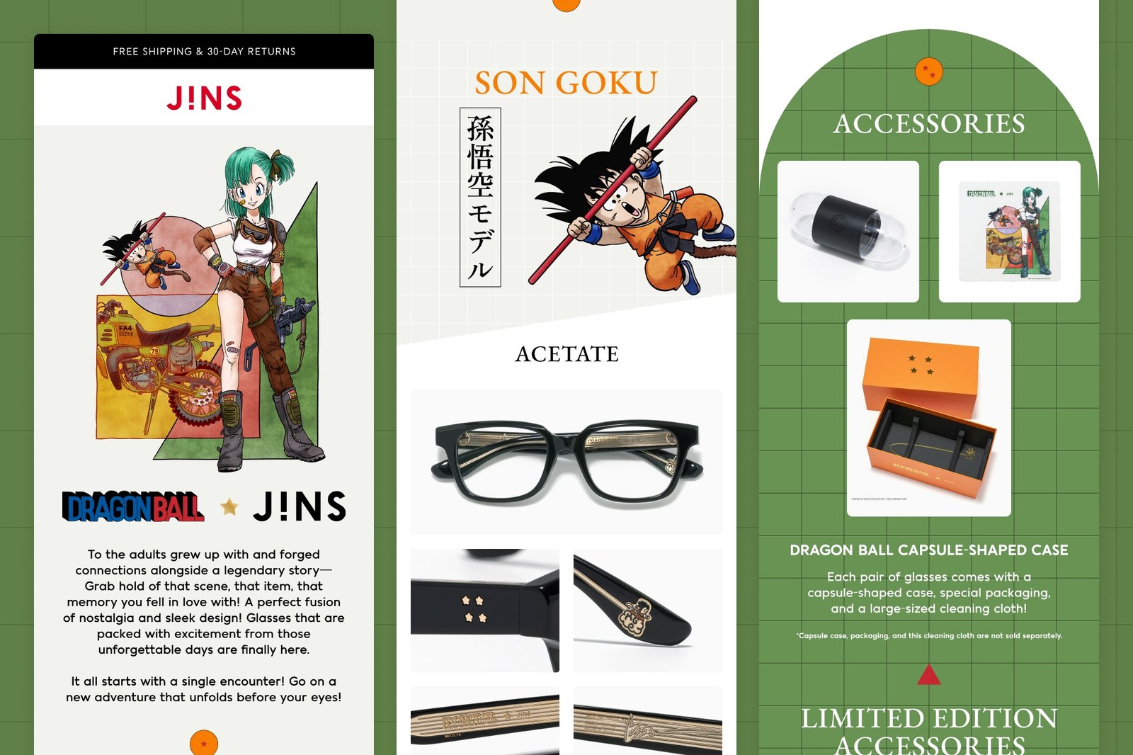 Special Collaboration JINS Dragonball Classic email campaign