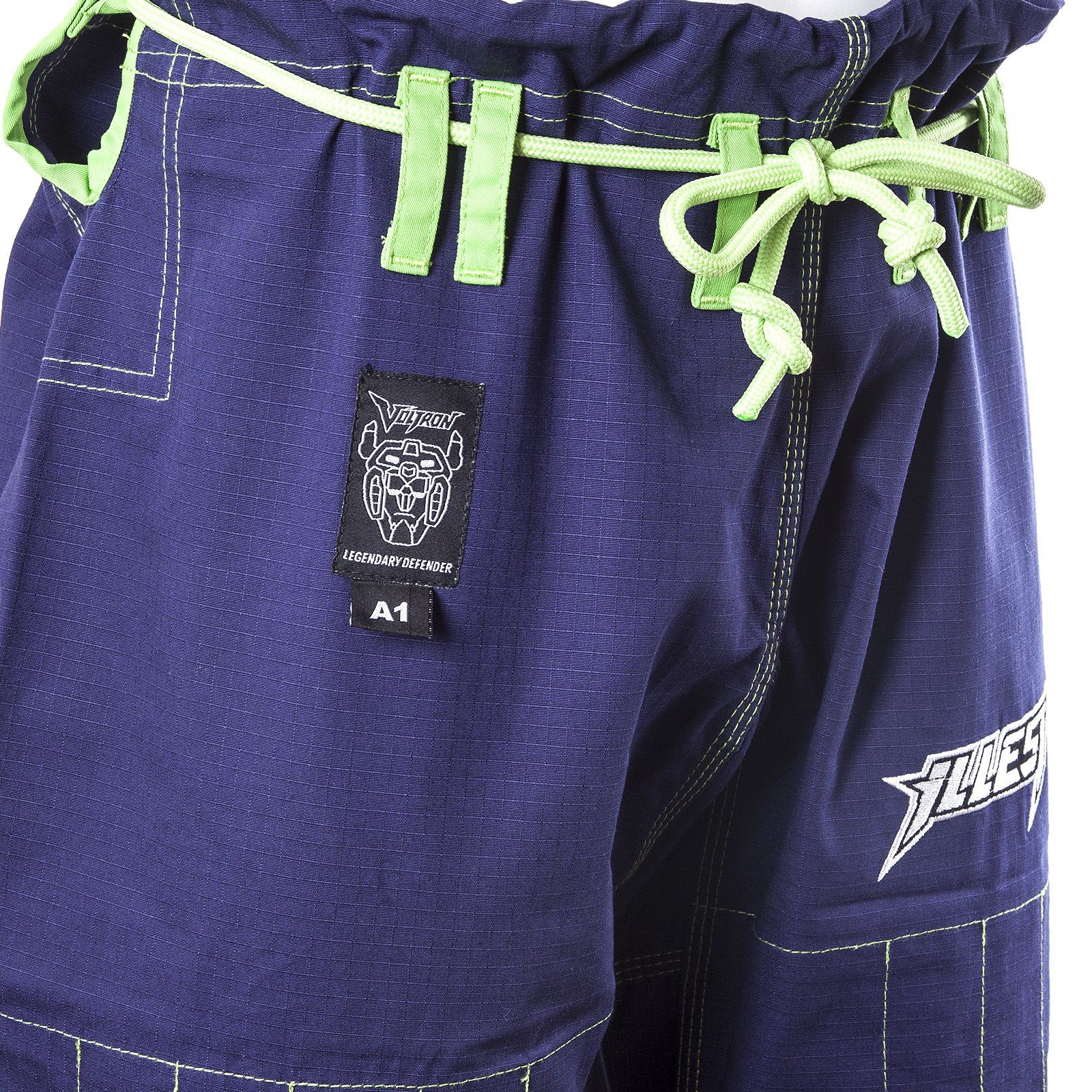 ILLEST Voltron Juijitsu Gi pants belt detail and embroidered patch